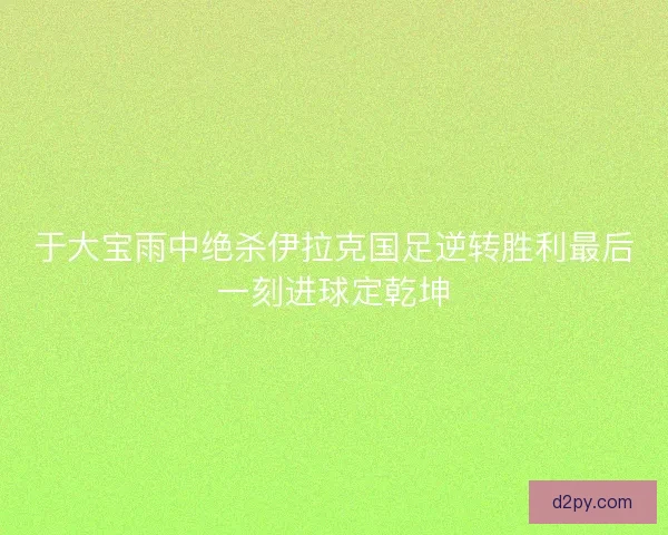 于大宝雨中绝杀伊拉克国足逆转胜利最后一刻进球定乾坤